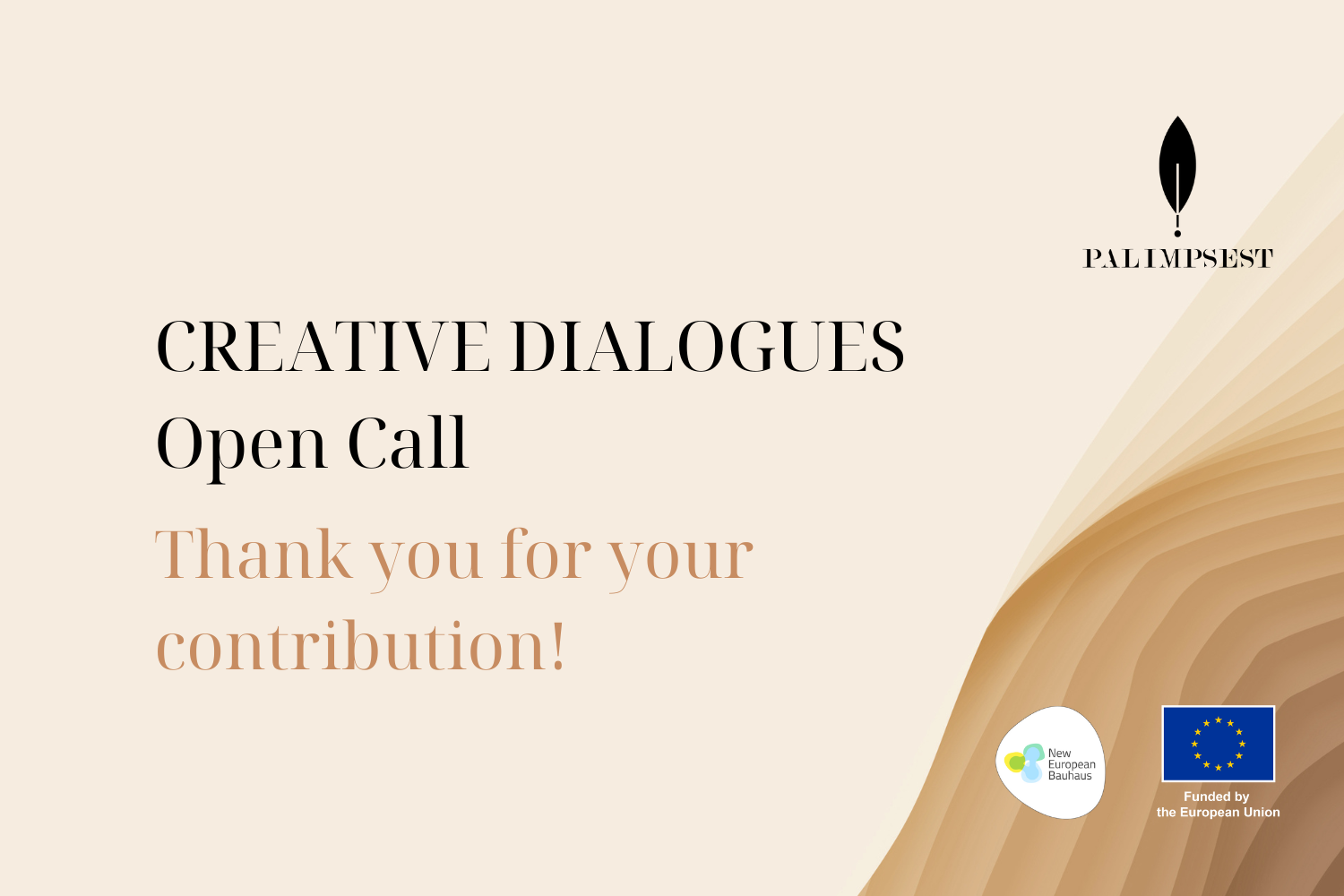 PALIMPSEST Open Call Banner Thank you
